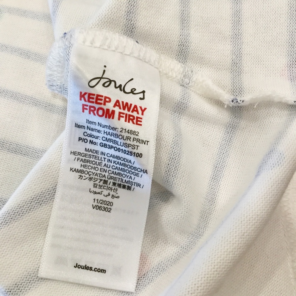 Joules 100% Cotton Polka Dot Striped Coastal Long Sleeve Top Sz 6 - Picture 11 of 13